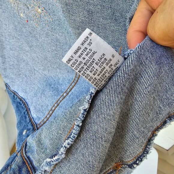 Vintage Riviera Hotel Casino Las Vegas Denim Jacket Circe Jeans Size L 90s Embro - Picture 11 of 11